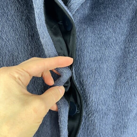 VTG Donovans Baby Llama & Wool 3/4 Length Winter Coat Blue/Purple Sz 12‎ - Picture 4 of 16